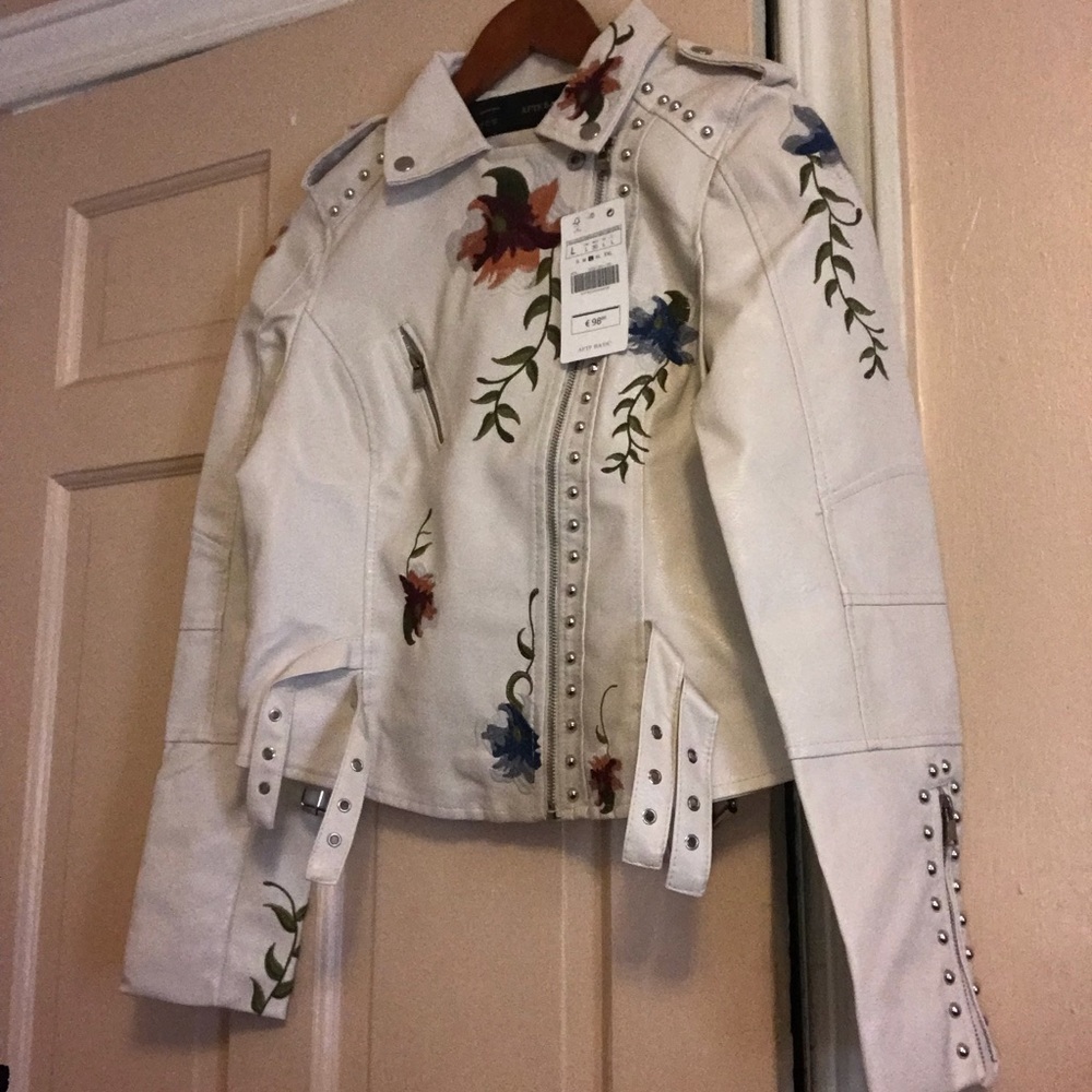 White Faux Leather Jacket